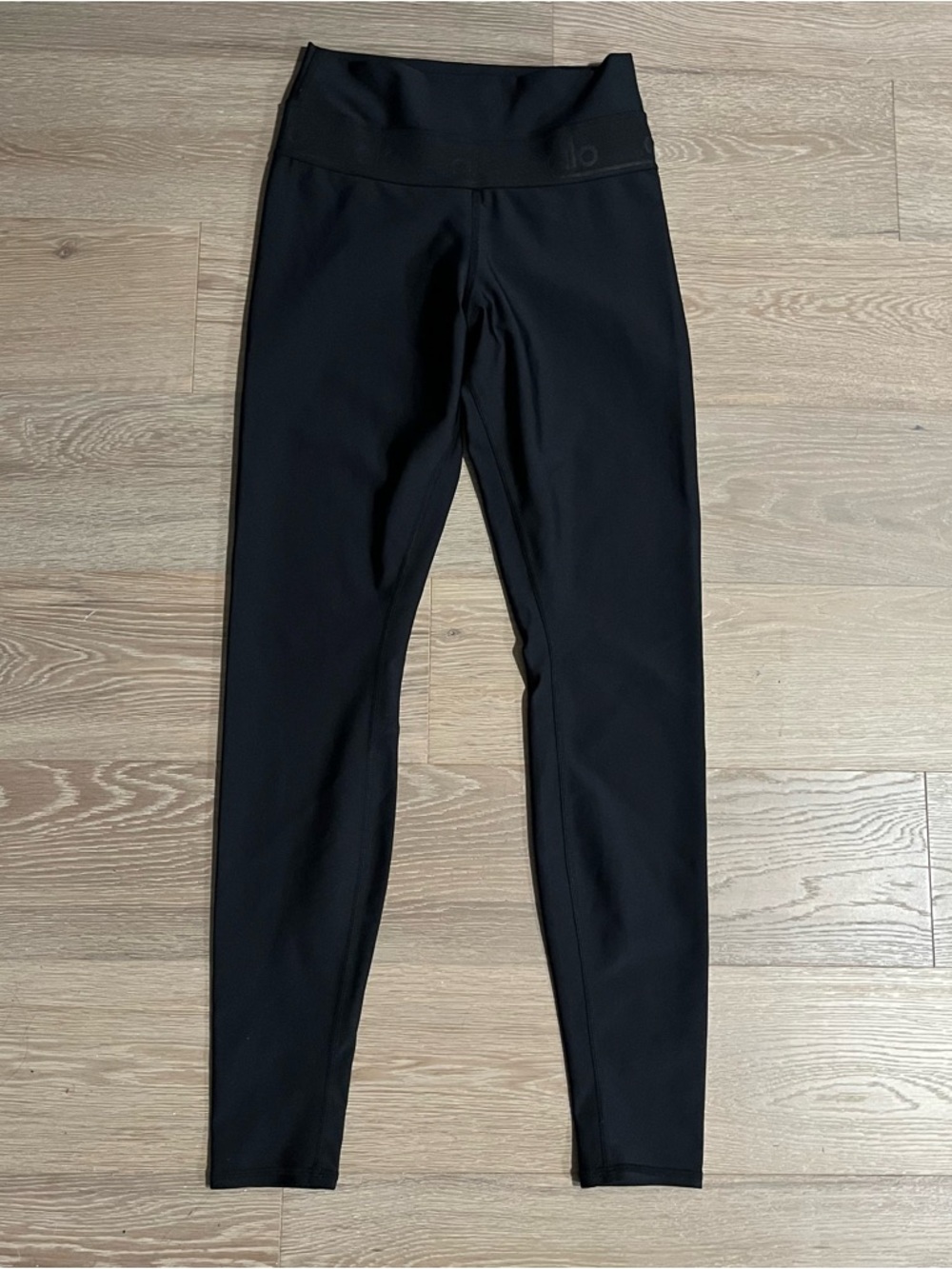 ALO Yoga Black High Waist Fitness Leggings Logo Waistband S - Picture 2 of 7